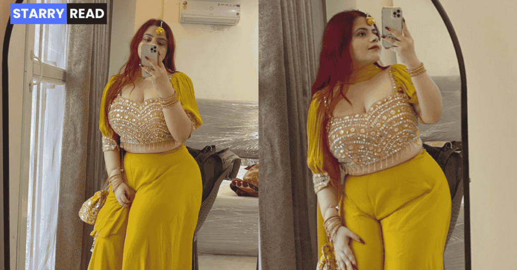 Dr. Shiwani Mamgain Blog pic in yellow outfit with mirror click